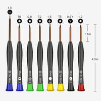 RealPlus 30 részes mini mágneses csavarhúzó készlet - 8 Torx, 16 feszítőszerszám, mágnesező eszköz - Telefonokhoz, tabletekhez, órákhoz, PS4 6