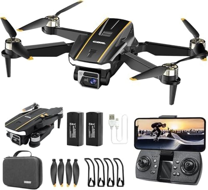 CHUBORY A68 Drón 2K HD Kamerával, WiFi FPV Kvadkopter, Erős Kefe Nélküli Motor, Automatikus Lebegés, 3D Flip, Fejnélküli Mód,
