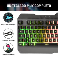 KLIM Lightning Vezeték Nélküli Spanyol Gamer Billentyűzet - Fém Váz, Mechanikus Érzés, RGB 6