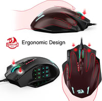 Redragon M908 IMPACT Lézeres Gamer Egér - 12400 DPI, 18 Programozható Gomb, RGB LED Világítás, USB Vezetékes, PC/Mac Kompatibilis 6
