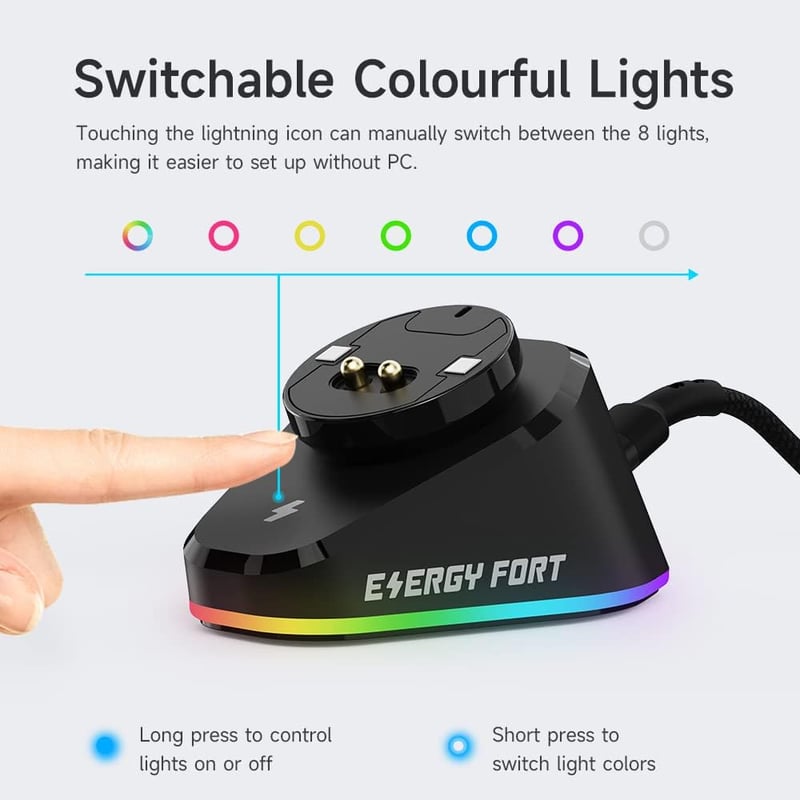 Logitech és Razer egér vezeték nélküli töltőállomás - Kompatibilis G Pro X, G903, G703, G502, DeathAdder V2 Pro