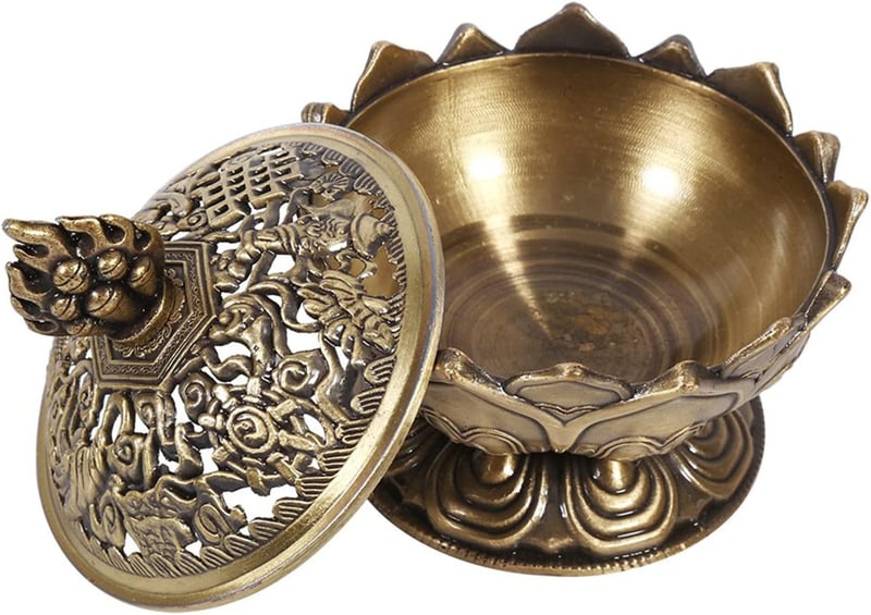 Vintage bronz füstölőtartó, visszafolyó füstölőkhöz, dekoratív