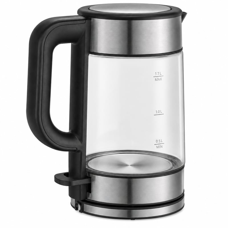 Rýchlovarná kanvica Xiaomi Mi Kettle Electric Glass BHR7423EU čierna, sklenená — chybná, na súčiastky: Tlačidlo zapínania nefunguje (stav: pozri 2. obrázok)