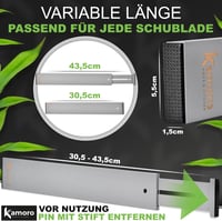 Kamoro bambusz fiók osztó rugós rögzítéssel 30,5-43,5 cm szürke 4 db 3