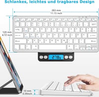 KARFUN ultravékony, újratölthető Bluetooth billentyűzet iPad, iPhone és más eszközökhöz 5