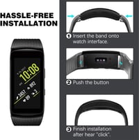 MoKo Szilikon Óraszíj Samsung Gear Fit 2 SM-R360/Fit 2 Pro SM-R365 Okosórához - Fekete Sportpánt Cserekarszíj 7
