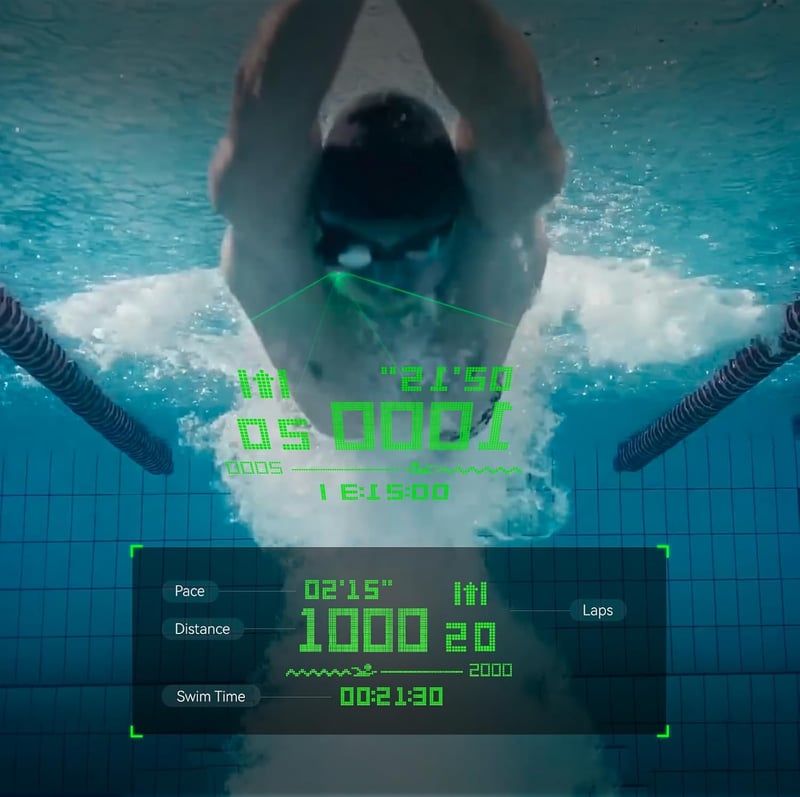 Holoswim 2S AR Okos Úszószemüveg Fitnesz Követővel, Páramentes