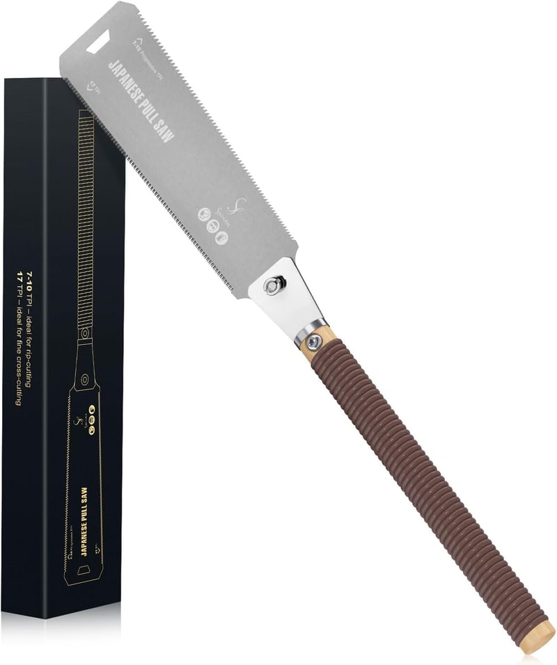 Ryoba japán fűrész, kétélű 265mm SK5 acél, 7-10/17 TPI, cserélhető penge