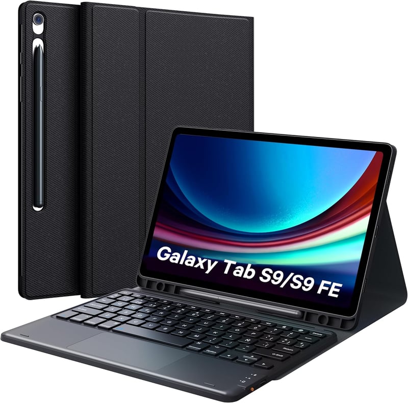 Samsung Galaxy Tab S9 11" mágneses billentyűzet, érintőpaddal és S-Pen tartóval - Earto, fekete