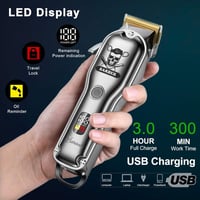 Hatteker Professzionális Hajvágó és Szakállnyíró - USB Tölthető, LED Kijelzővel, 10 Vezetőfésűvel, 5 Órás Üzemidő, Rozsdamentes Acél Pengéve 4