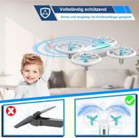 Wipkviey T18 Mini Drón Gyerekeknek - LED Fényekkel, 360° Forgással, Magasságtartással, Fejnélküli Móddal, 16 Perc Repülési Idővel, 2 Akkumul 2