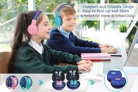 SIMOLIO gyerekbarát Bluetooth fejhallgató, hangerőkorláttal, 2 db, menta+rózsaszín 5