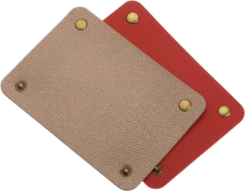 Elegáns Sötét Arany-Vörös Bőr Bőröndfogantyú Védőborítás, 2 db, 10x14 cm