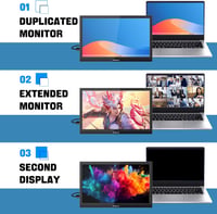 Thinlerain 15,6" Hordozható Monitor FHD 1920x1080 - HDMI, USB-C Csatlakozás, Beépített Hangszóró, MacBook, PC, Laptop, Xbox, PS4 Kompatibili 4
