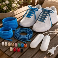 Set za obnovu obuće: 2 para vezica + 2 para sjajnih vezica + UV sušilo + 24 zaštitna završetka 1