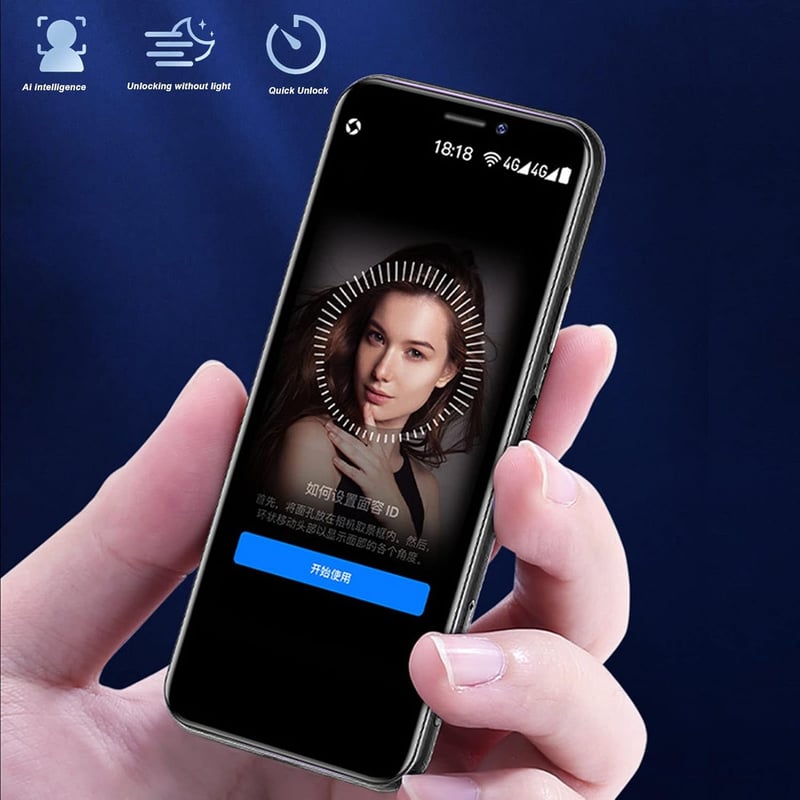 Tonysa 3.5" 4G Okostelefon - Kártyafüggetlen, Dual SIM, 32GB, Android 9.1, Arcfelismerés, Ujjlenyomat-olvasó, Fekete