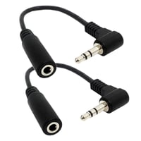 Aux 90 fokos derékszögű 3,5 mm-es hosszabbító kábel szett, 2 db 1