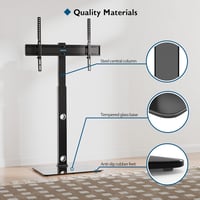 BONTEC TV Állvány 30-70 Colos Képernyőkhöz - Állítható Magasságú Padlóállvány LCD/LED/OLED/Plazma Televíziókhoz - VESA 600x400mm Kompatibili - black 4