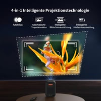 WEMAX Hordozható Mini Projektor Netflix és Google TV Támogatással, 1080P Natív Felbontás, 4K Kompatibilis, Dolby Audio, WiFi, Bluetooth, Ott 4