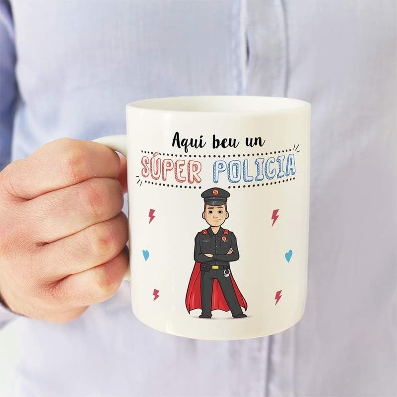 Rendőrségi Szuperhős MUGFFINS Bögre 350 ml - Egyedi Ajándék Rendőröknek