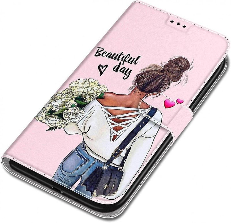 Huawei P20 Lite Prémium Bőr Flip Tok Állvánnyal és Kártyatartóval