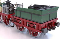 Occre Adler Mozdony 1:24 Méretarányú Fa Modellkészlet - Piros Részletekkel, Fém Alkatrészekkel,Gyűjtőknek 5