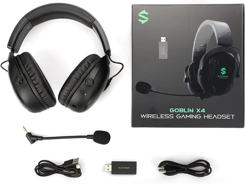 Black Shark Goblin X4 Vezeték Nélküli Gamer Fejhallgató PC, PS4, PS5 - 2.4GHz Alacsony Késleltetés, Bluetooth 5.2, 50mm Hangszórók, 60 Órás 