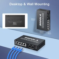 SODOLA 6 Portos 2.5G Menedzseletlen Ethernet Switch - 4x 2.5GBASE-T + 2x 10G SFP+ Port, 60Gbps Kapcsolási Kapacitás, Fali Rögzítésű Mini Hál 8