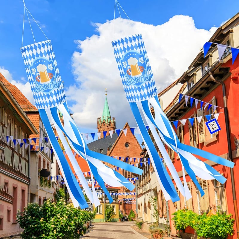 Oktoberfest Bajor Kék Szélzsák Kerti Dekoráció 2db-os Szett