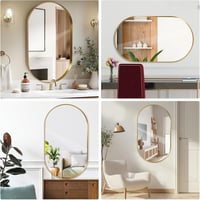 LunaMirror Ovális Fürdőszobai Tükör 60x90 cm - Arany Keretű Fali Tükör Hálószobába, Nappaliba, Előszobába - Modern Dekoratív Dizájn 6