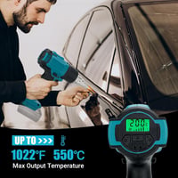 DriSubt Hőlégfúvó Makita 18V Akkumulátorokhoz - LCD Kijelző, 550°C, Állítható Hőmérséklet, 8 Fúvóka, Festékeltávolításhoz, Forrasztáshoz, Ba 9