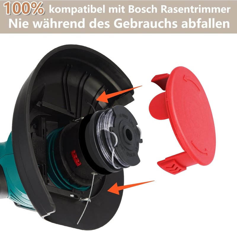 Yweller 1600A00X61 Fűkasza Orsófedél Szett - 2 db Kompatibilis Bosch ART 24/27/30+ Elektromos Fűszegélynyírókhoz, Tartós ABS Anyagból