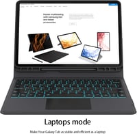 ROOFEI Billentyűzetes Tok Samsung Galaxy Tab S7 FE/S8+/S7+ 12,4" Tablethez - QWERTZ, 7 Színű Háttérvilágítás, Állvány, S Pen Tartó 8