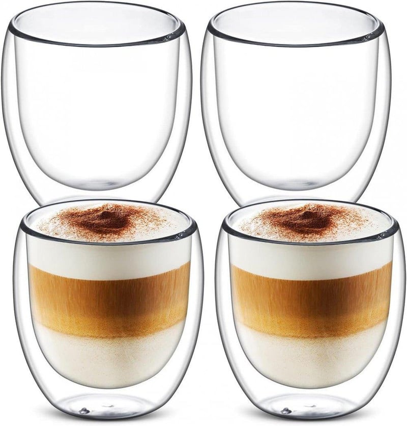 Bodum Duplafalú Latte Macchiato Üvegpohár Szett 4db 250ml - Újracsomagolt