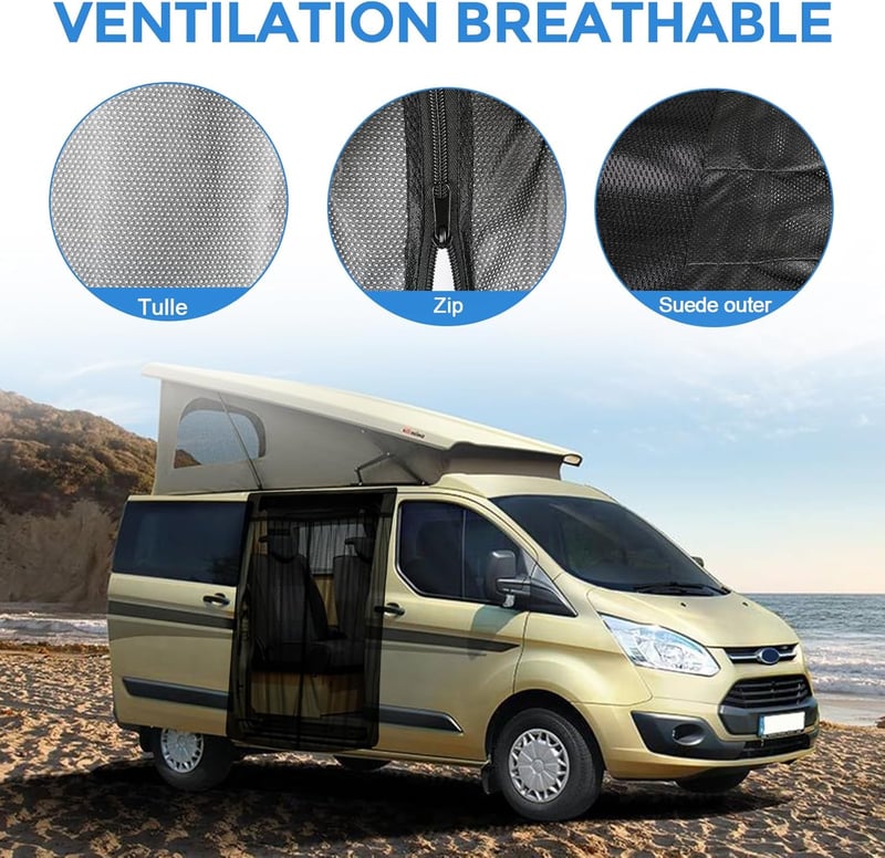 JinsenTGG Ford Transit Custom szúnyoghálócsalád ajtóra mágneses szúnyoghálóval