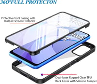 Xiaomi Redmi 9T / Poco M3 360°-os átlátszó védőtok beépített kijelzővédővel, fekete 3