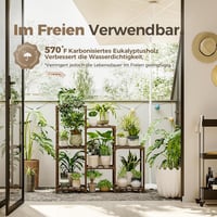 Bamworld Bambusz Növényállvány 7 Szintes - Beltéri/Kültéri Virágtartó Létra, Karbonizált Fa, 68 kg Teherbírás, Erkélyre, Kertbe 3
