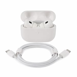Căști wireless Apple AirPods Pro 2 (utilizate) cu anulare activă a zgomotului, mod transparență, încărcare USB-C și cip H2, alb