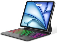 FOGARI Bluetooth Billentyűzet iPad Air 11/5/4 és Pro 11 Modellekhez - QWERTZ Touchpad, 7 Színű Háttérvilágítás, Fekete 1