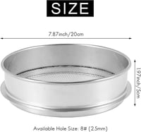 Woodpool Komposztáló Szita 20 cm - Rozsdamentes Acél Talajszűrő, Strapabíró Kertészeti Rosta, Ezüst Színű, 5 cm Mély 3