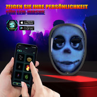MEGOO LED Maszk Bluetooth-szal és Gesztusfelismeréssel - Programozható Világító Arcmaszk Farsangra, Halloweenre 7