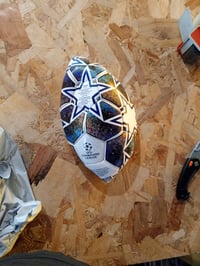 Futbalová lopta Hy-Pro UEFA Champions League, veľkosť 5, bielo-modro-zelená, oficiálne licencovaná tréningová a zápasová lopta pre deti aj dospelých 3