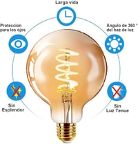 EXTRASTAR Edison LED Izzó 2db, G125 6W E27 Meleg Fényű Rétro Gömb 5