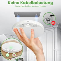 zemty Akkumulátoros Mennyezeti Lámpa Mozgásérzékelővel - 16 cm Kerek LED Lámpatest, 3 Színhőmérséklet, Tölthető, Vezeték Nélküli, Fürdőszobá 2
