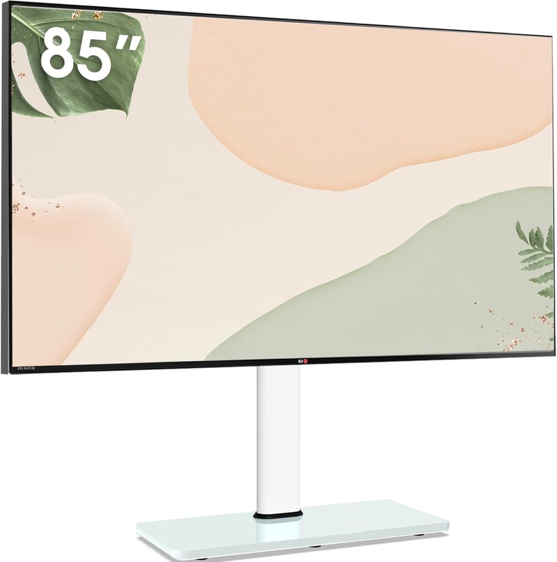 AOKCOS TV Állvány 1130 mm 43-75-85 Colos Televíziókhoz - Dönthető, Forgatható, Állítható Magasságú Univerzális Tartó, VESA 600x400mm, 50kg T