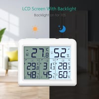 ORIA Digitális Hőmérő és Páramérő 3 Külső Érzékelővel, Nagy LCD Kijelzővel 2