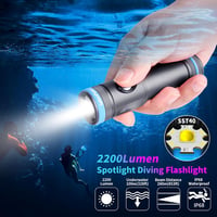 LetonPower Tynny-13se Búvárlámpa 2200 Lumen, 6 Üzemmód, IP68 Vízálló, Alumínium Ház, USB-C Töltés, Merüléshez és Búvárkodáshoz, Akkumulátorr 2