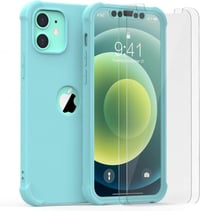 Apple iPhone 12 Mini Világoskék Szilikon Védőtok Üvegfóliával 2