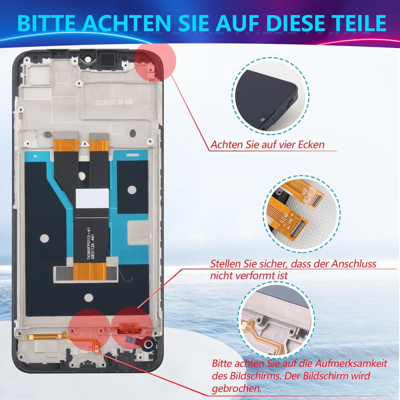 RongZy LCD Kijelző Realme C20/C11/C21 2021 RMX3231 Telefonokhoz - Érintőképernyős Digitalizáló Csereképernyő Kerettel, Szerszámokkal (Fekete