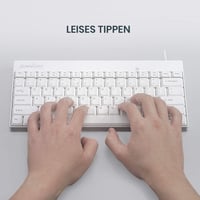 Perixx PERIDUO-212 Kompakt Mini Billentyűzet és Egér Szett, USB Kábeles, Német Kiosztás, Fehér, 1000 DPI, Windows Kompatibilis 4